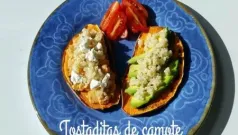 Receta: Tostadas de camote con aguacate